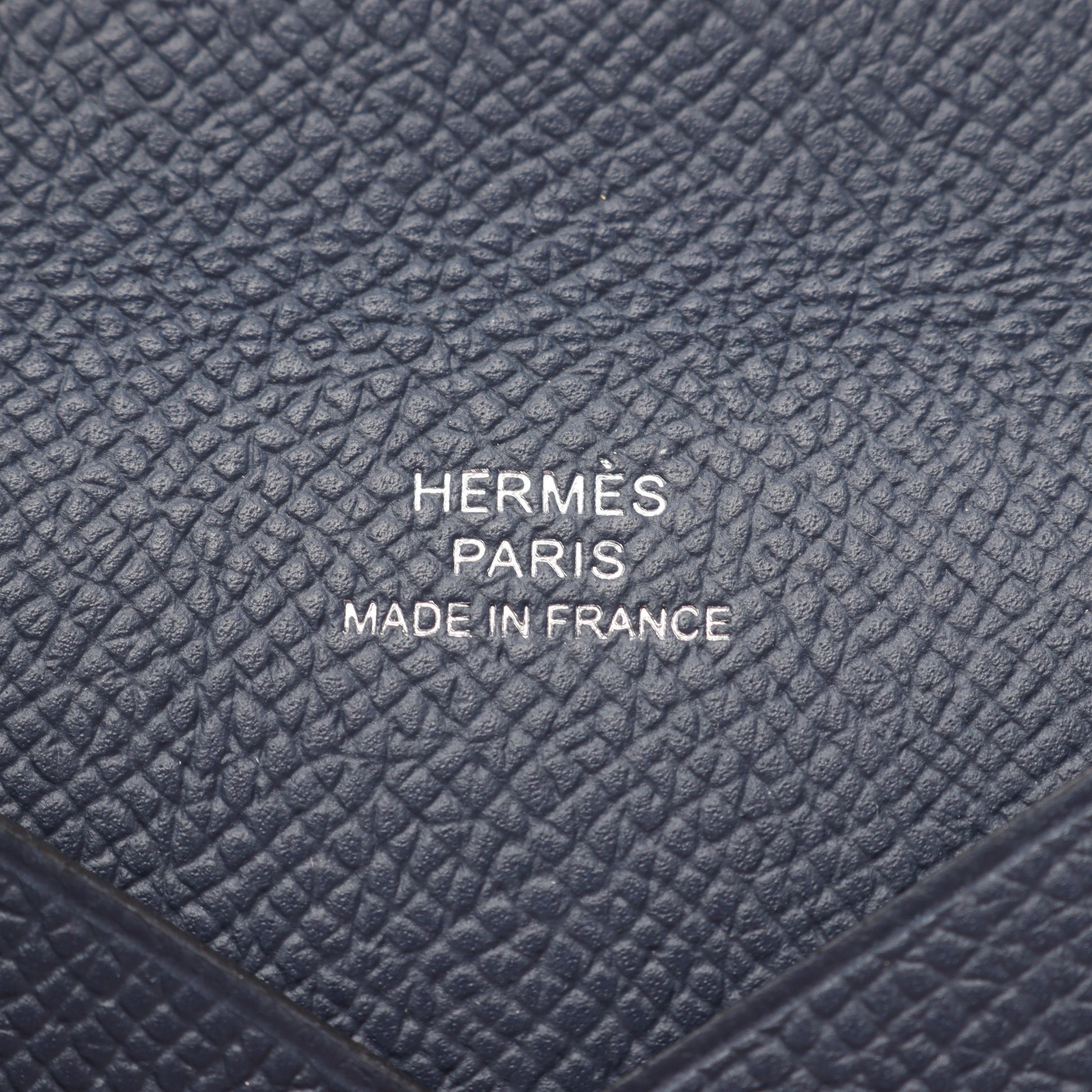 カルヴィ ブルーニュイ コインケース ヴォーエプソン ネイビー シルバー金具 W刻印 エルメス 財布・小物 HERMES