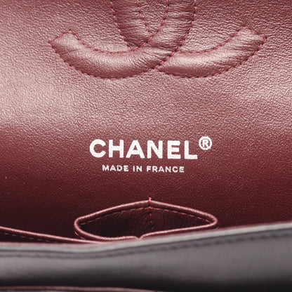 マトラッセ Wフラップ Wチェーンショルダーバッグ ラムスキン ブラック シルバー金具 シャネル バッグ CHANEL