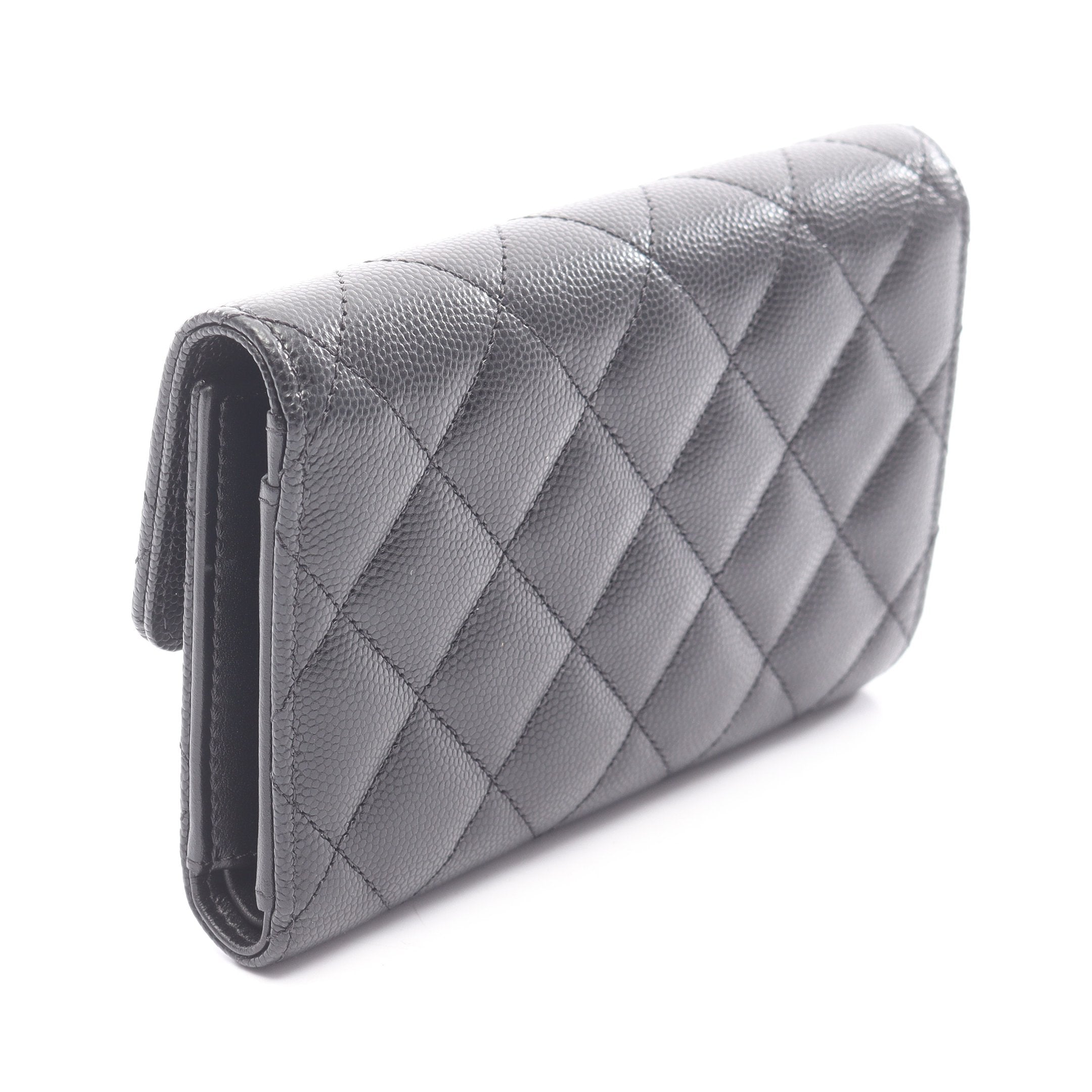 シャネル　三つ折り財布　マトラッセ　キャビアスキン CHANEL（シャネル） 新作 新品 未使用 保管品 キャビアスキン ストーン