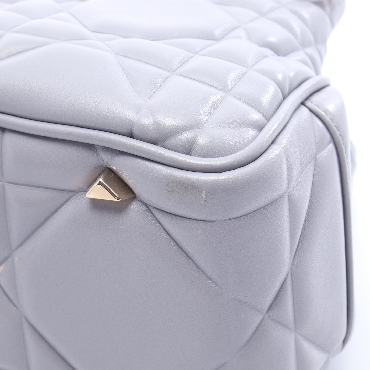 レディ 95.22 スモール カナージュ 2WAY ハンドバッグ レザー グレー クリスチャンディオール バッグ Christian Dior
