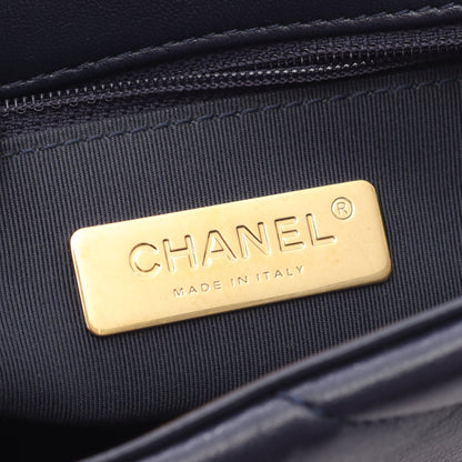 19 ディズヌフ マトラッセ コンビ金具 2WAY チェーンショルダーバッグ ラムスキン ネイビー シャネル バッグ CHANEL