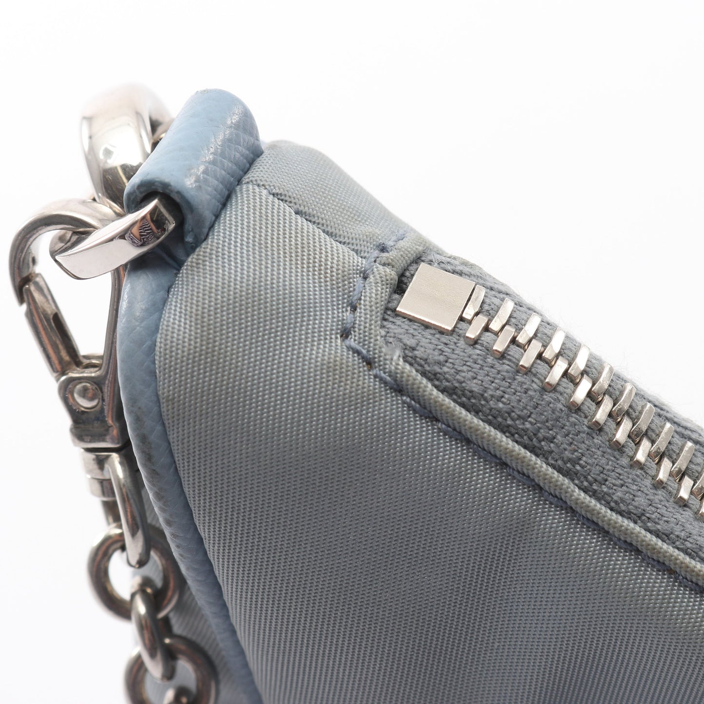 Re-Edition 2005 2WAY チェーンショルダーバッグ ナイロン ブルーグレー プラダ バッグ PRADA
