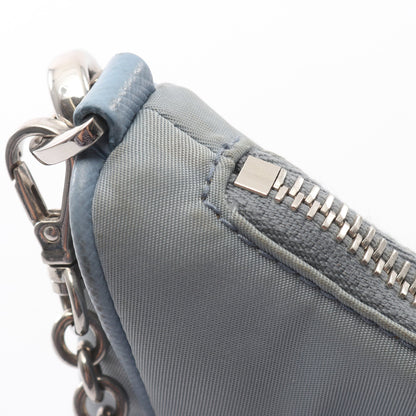 Re-Edition 2005 2WAY チェーンショルダーバッグ ナイロン ブルーグレー プラダ バッグ PRADA
