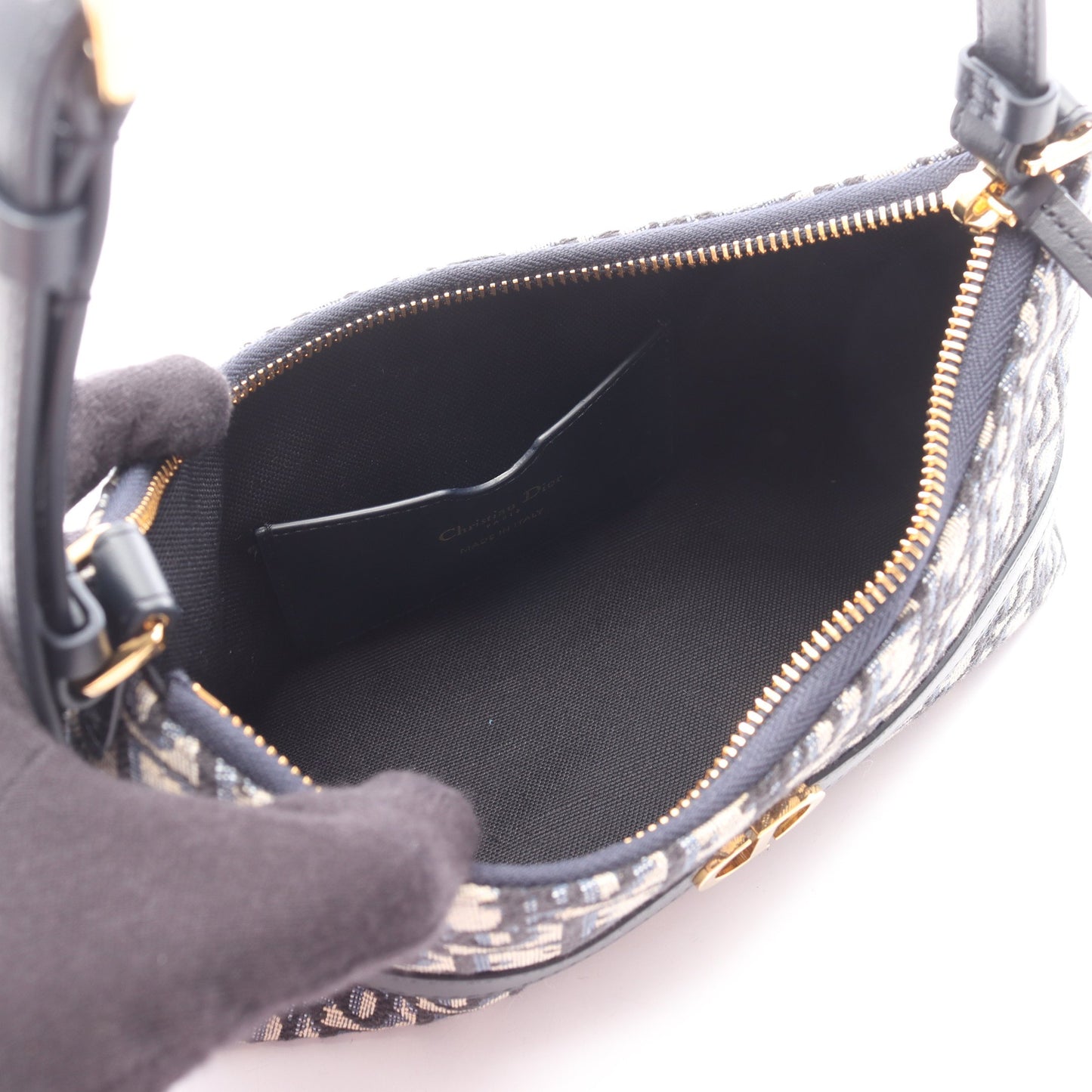 30 Montaigne Cigale オブリーク ハンドバッグ キャンバス レザー ベージュ ネイビー クリスチャンディオール バッグ Christian Dior