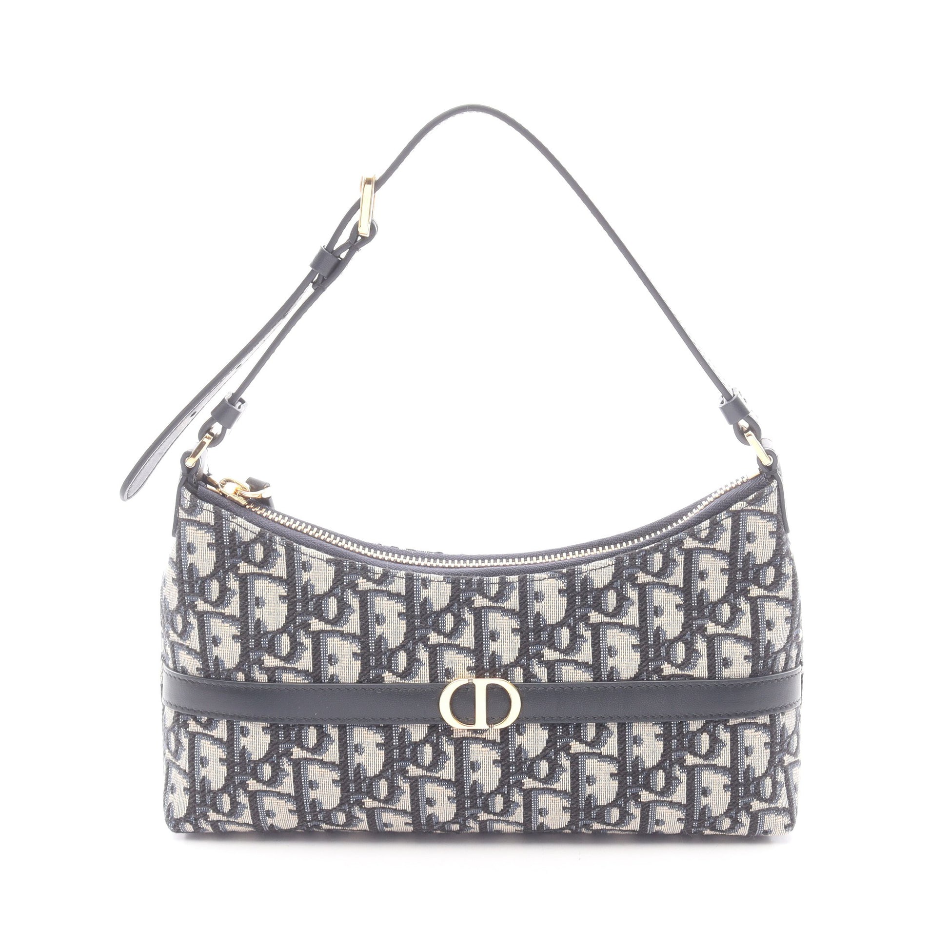 30 Montaigne Cigale オブリーク ハンドバッグ キャンバス レザー ベージュ ネイビー クリスチャンディオール バッグ Christian Dior