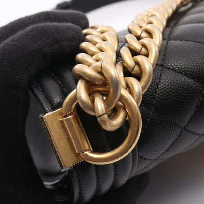 ボーイシャネル チェーンショルダーバッグ キャビアスキン ブラック ゴールド金具 シャネル バッグ CHANEL