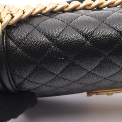 ボーイシャネル チェーンショルダーバッグ キャビアスキン ブラック ゴールド金具 シャネル バッグ CHANEL