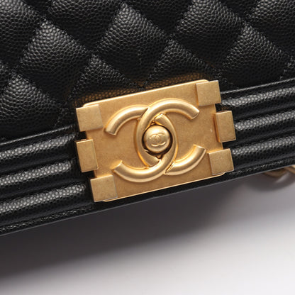 ボーイシャネル チェーンショルダーバッグ キャビアスキン ブラック ゴールド金具 シャネル バッグ CHANEL