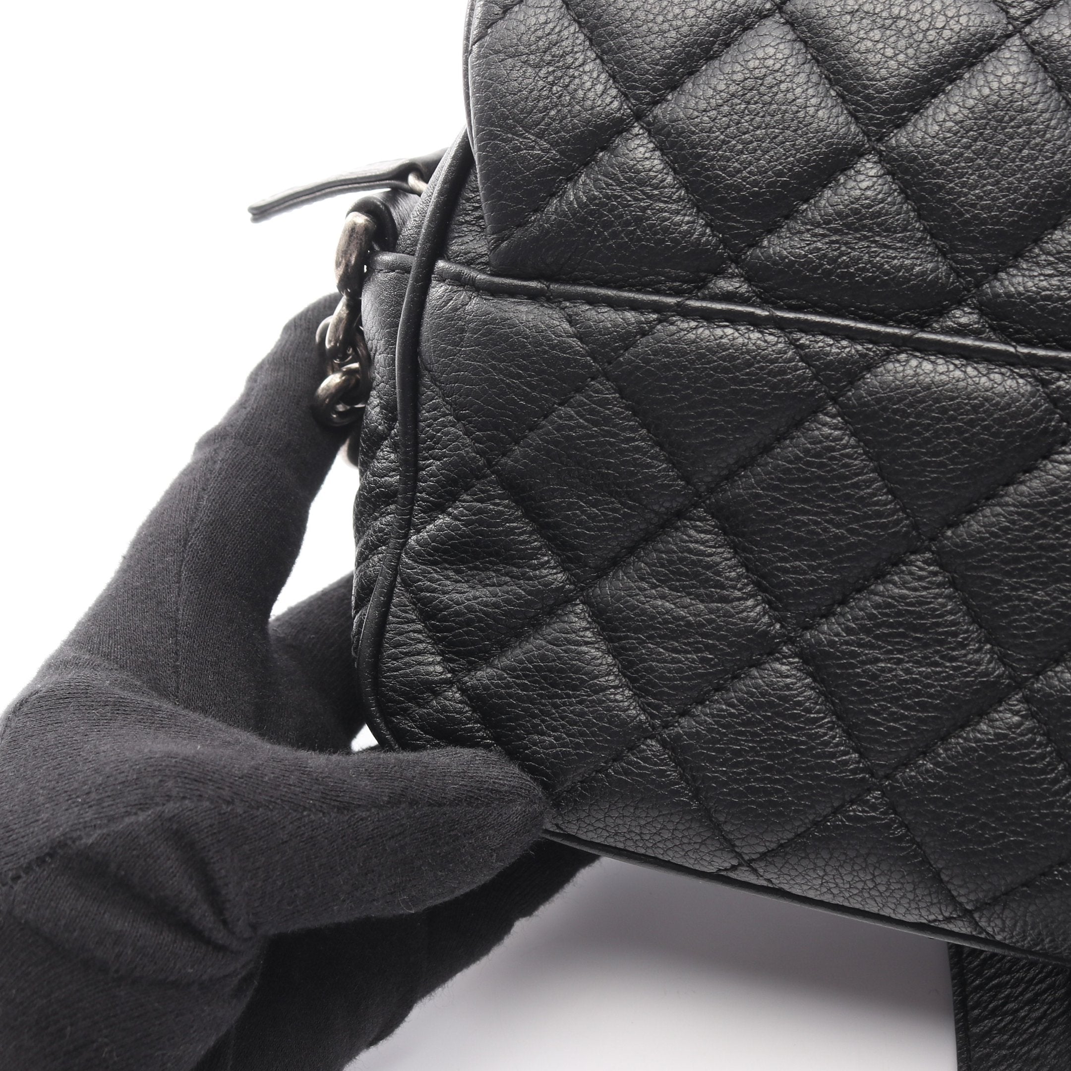 シャネル CHANEL マトラッセ アンティークシルバー金具 ショルダーバッグ バッグ レザー レディース ブラック系 【中古】 CHANEL（シャネル） マトラッセ チェーン ショルダーバッグ レザー