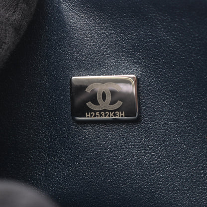 マトラッセ Wフラップ Wチェーンショルダーバッグ レザー ブルーグレー シルバー金具 シャネル バッグ CHANEL