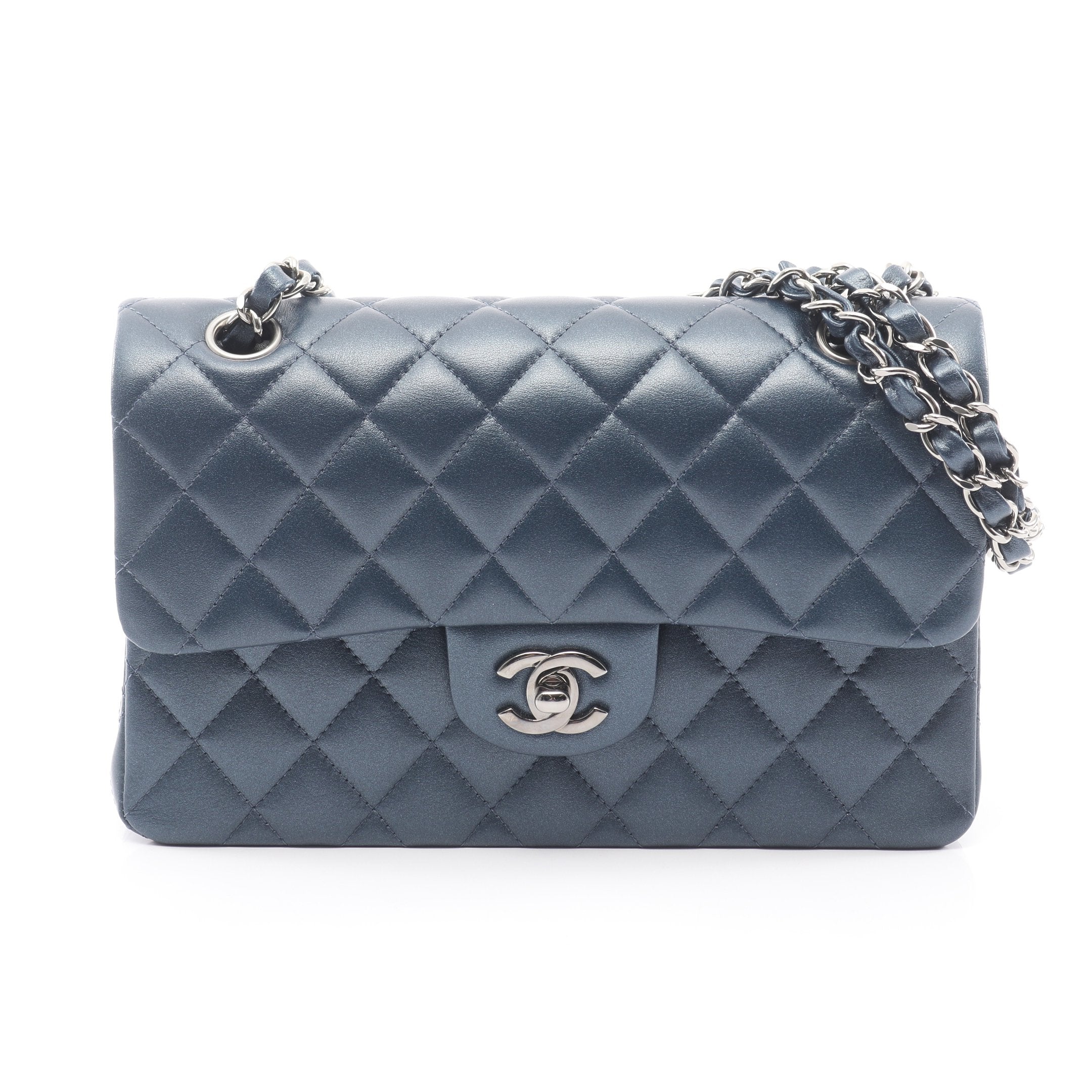 CHANEL　レア！マトラッセ　ブルーグレーチェーンウォレット　斜めがけ CHANEL（シャネル） マトラッセ キャビアスキン チェーンウォレット