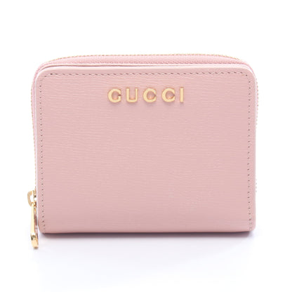 GUCCI スクリプト ミニ ウォレット 二つ折り財布 レザー ピンク グッチ 財布・小物 GUCCI