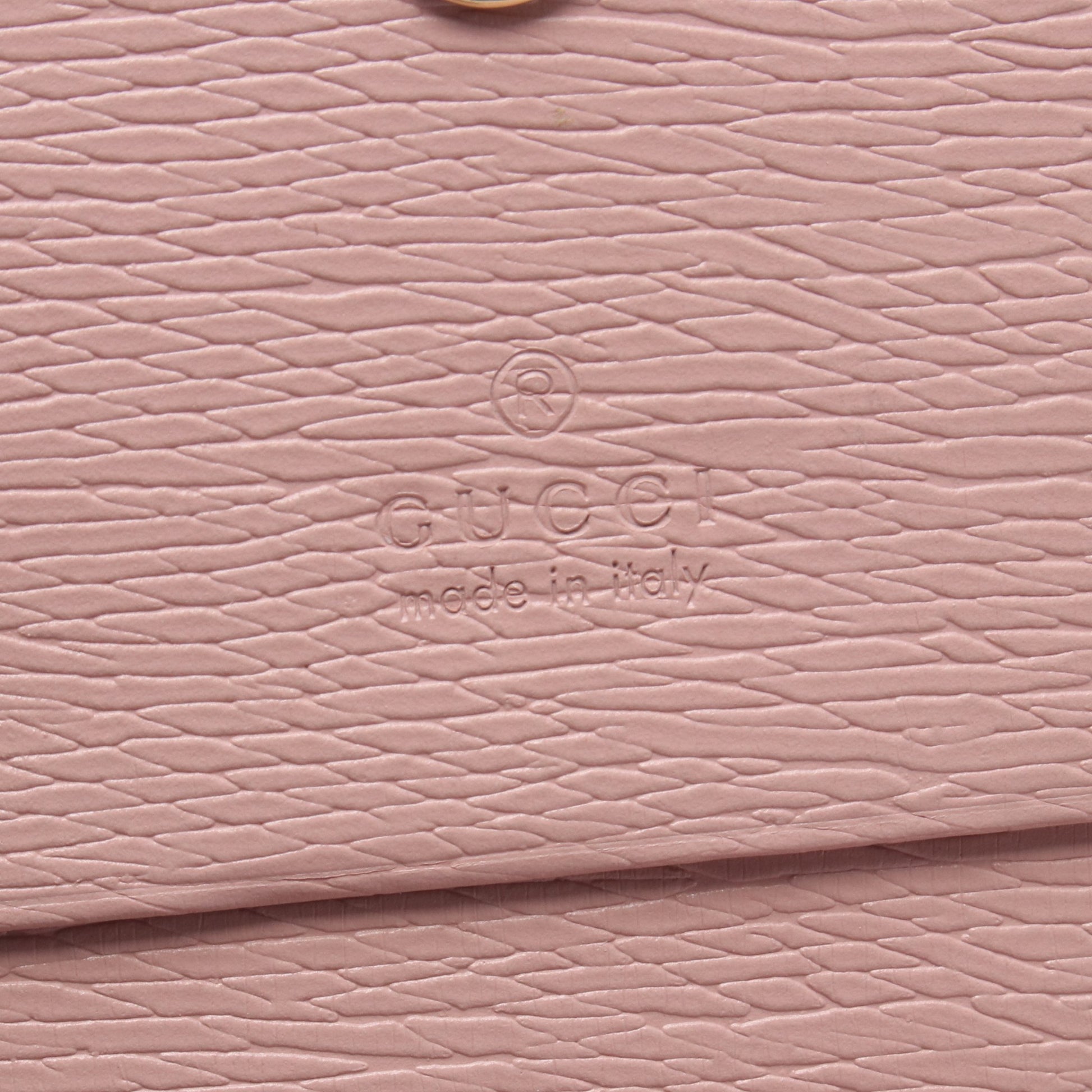 GUCCI スクリプト ミニ ウォレット 二つ折り財布 レザー ピンク グッチ 財布・小物 GUCCI
