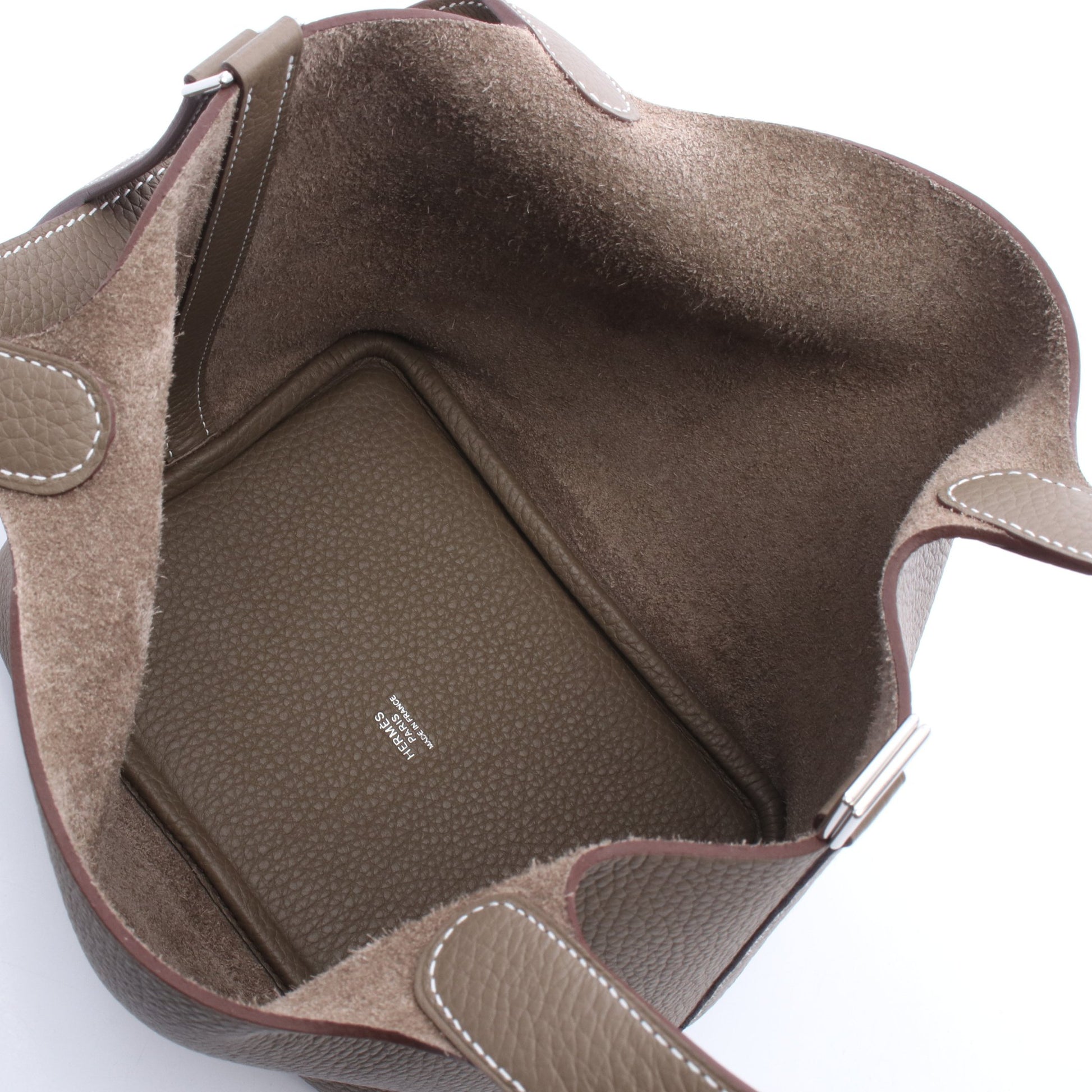 ピコタンロックPM エトゥープ ハンドバッグ トリヨンクレマンス グレーブラウン シルバー金具 K刻印 エルメス バッグ HERMES