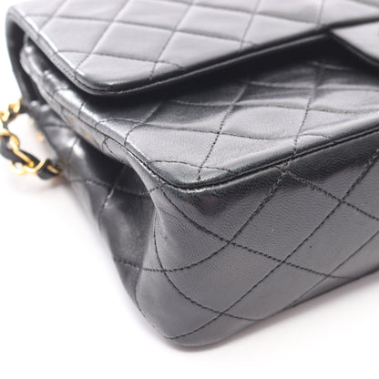 マトラッセ Wフラップ Wチェーンショルダーバッグ ラムスキン ブラック ゴールド金具 シャネル バッグ CHANEL