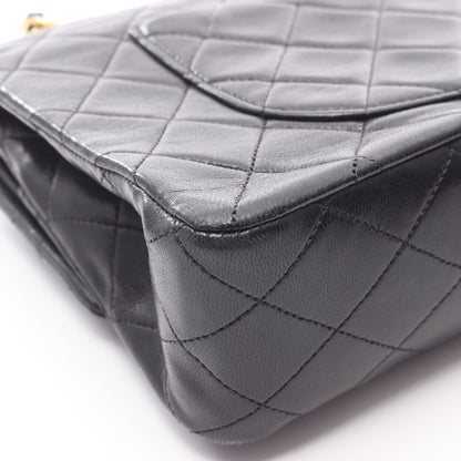 マトラッセ Wフラップ Wチェーンショルダーバッグ ラムスキン ブラック ゴールド金具 シャネル バッグ CHANEL
