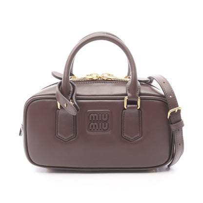 MATELASSE マテラッセ 2WAY ハンドバッグ レザー ダークブラウン ミュウミュウ バッグ miu miu