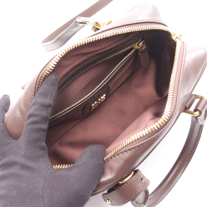 MATELASSE マテラッセ 2WAY ハンドバッグ レザー ダークブラウン ミュウミュウ バッグ miu miu