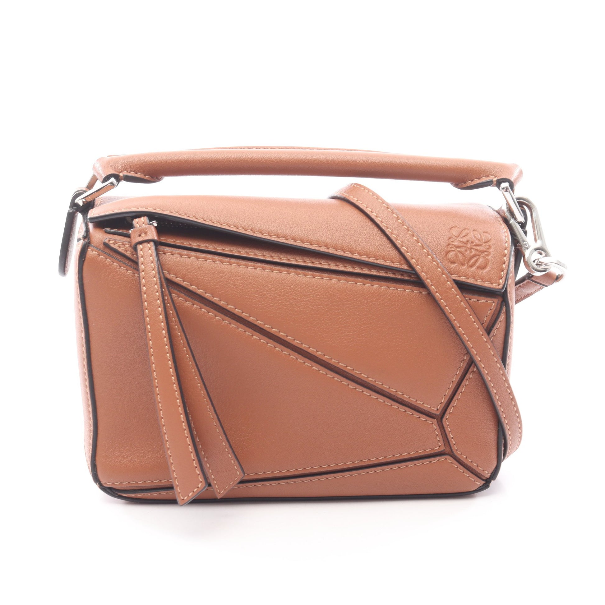 パズルバッグ ミニ 2WAY ハンドバッグ レザー ブラウン ロエベ バッグ LOEWE
