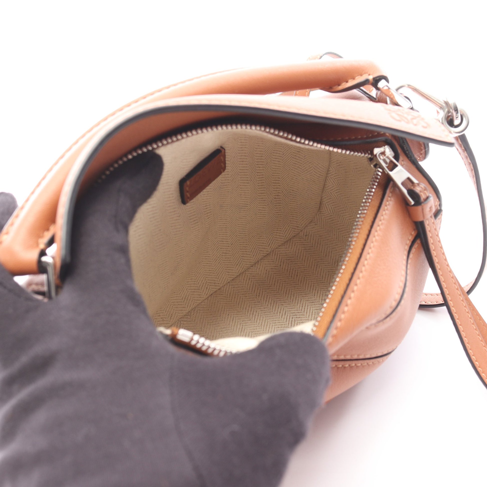 パズルバッグ ミニ 2WAY ハンドバッグ レザー ブラウン ロエベ バッグ LOEWE