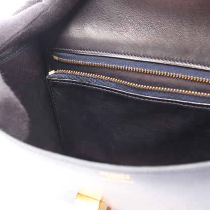 コンスタンス23 ブルーネイビー ショルダーバッグ ボックスカーフ ネイビー ゴールド金具 ○I刻印 エルメス バッグ HERMES