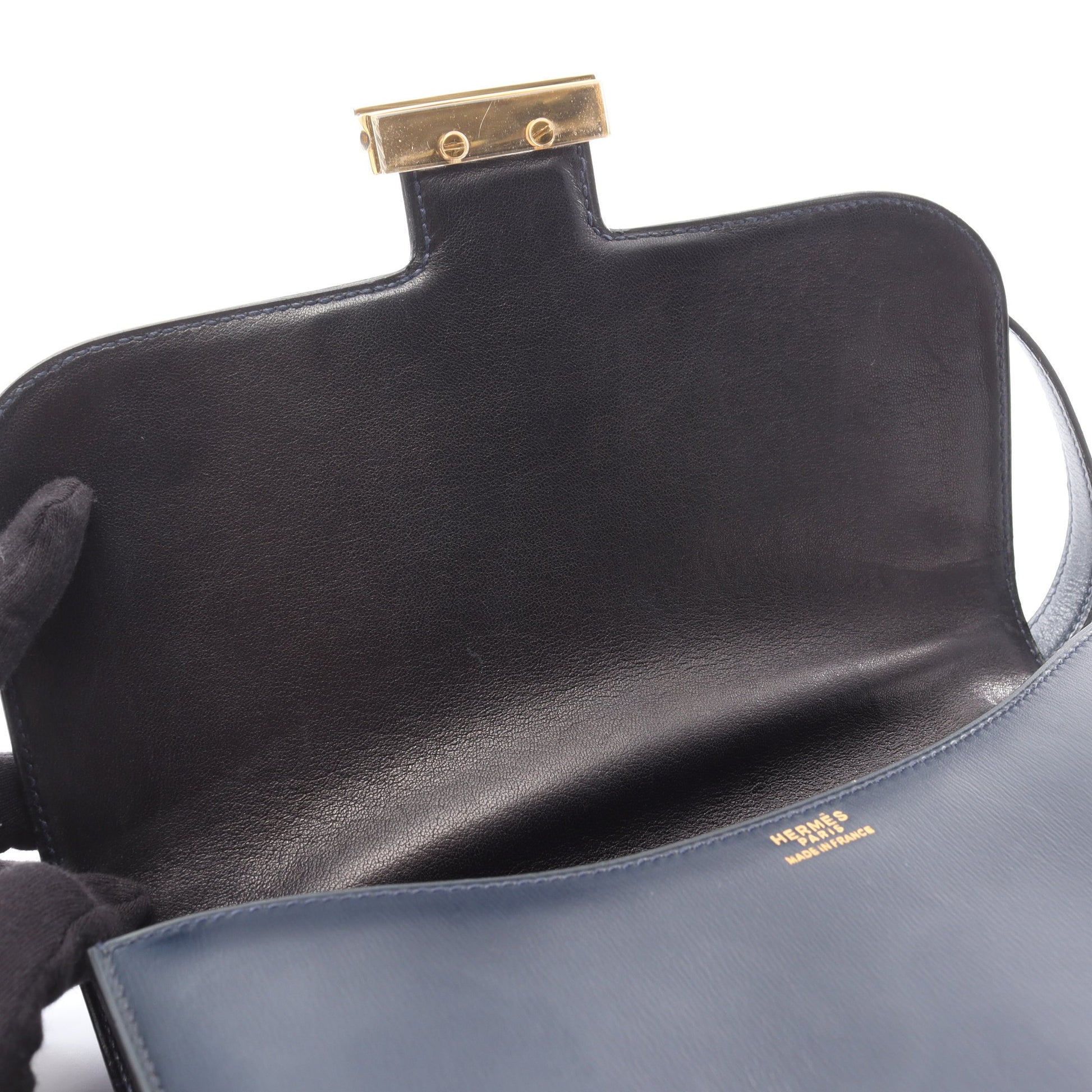 コンスタンス23 ブルーネイビー ショルダーバッグ ボックスカーフ ネイビー ゴールド金具 ○I刻印 エルメス バッグ HERMES