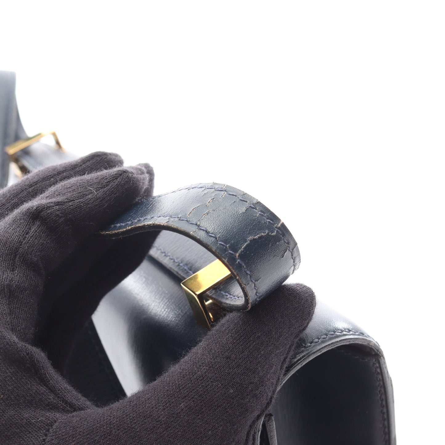 コンスタンス23 ブルーネイビー ショルダーバッグ ボックスカーフ ネイビー ゴールド金具 ○I刻印 エルメス バッグ HERMES