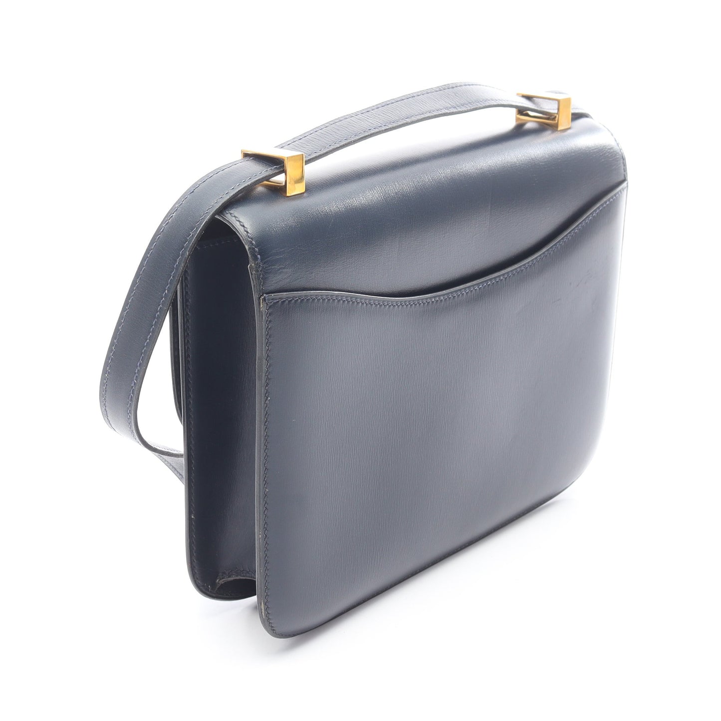 コンスタンス23 ブルーネイビー ショルダーバッグ ボックスカーフ ネイビー ゴールド金具 ○I刻印 エルメス バッグ HERMES