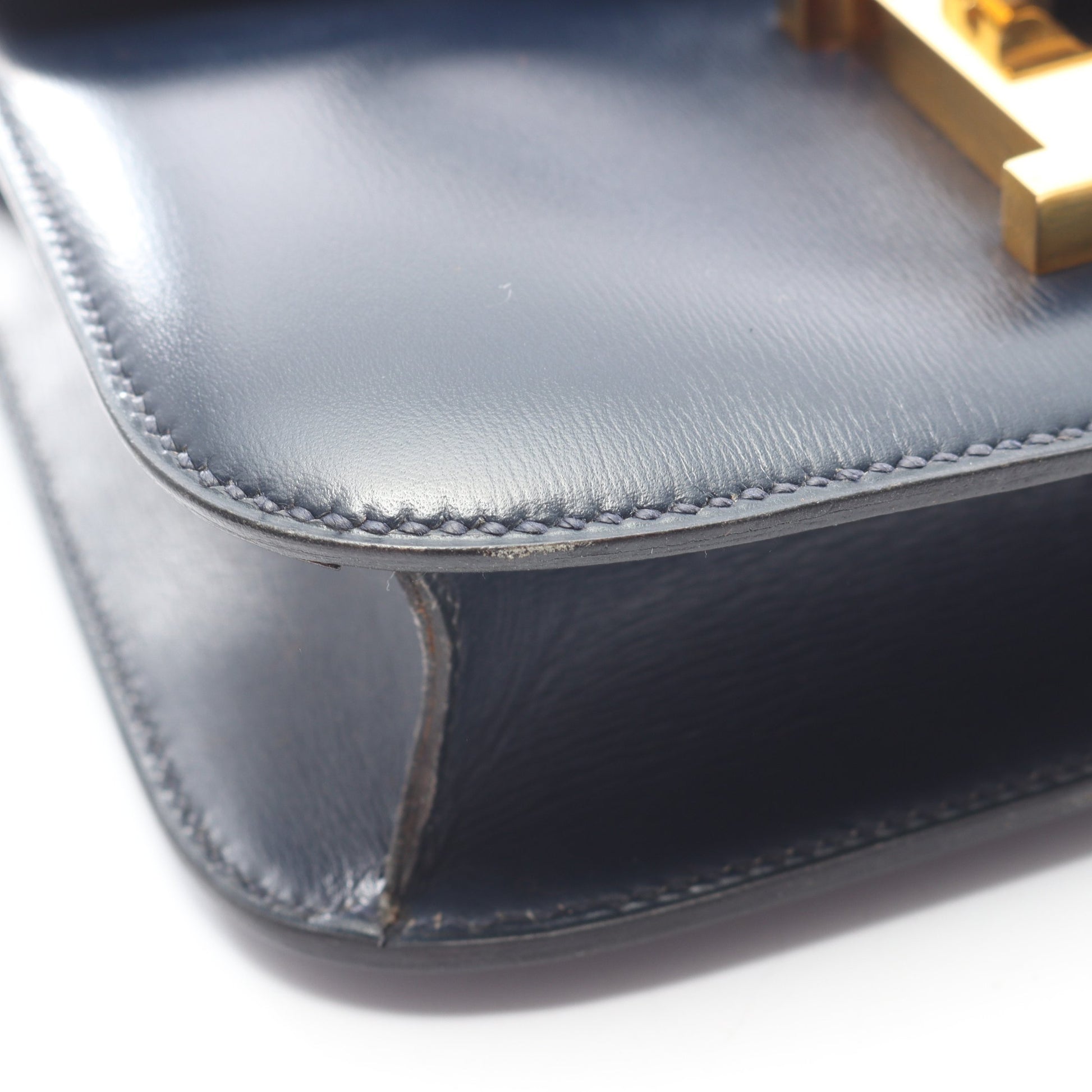 コンスタンス23 ブルーネイビー ショルダーバッグ ボックスカーフ ネイビー ゴールド金具 ○I刻印 エルメス バッグ HERMES