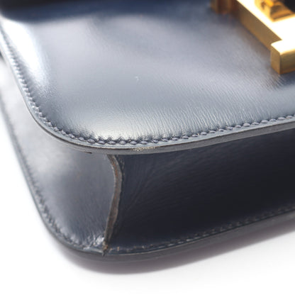 コンスタンス23 ブルーネイビー ショルダーバッグ ボックスカーフ ネイビー ゴールド金具 ○I刻印 エルメス バッグ HERMES