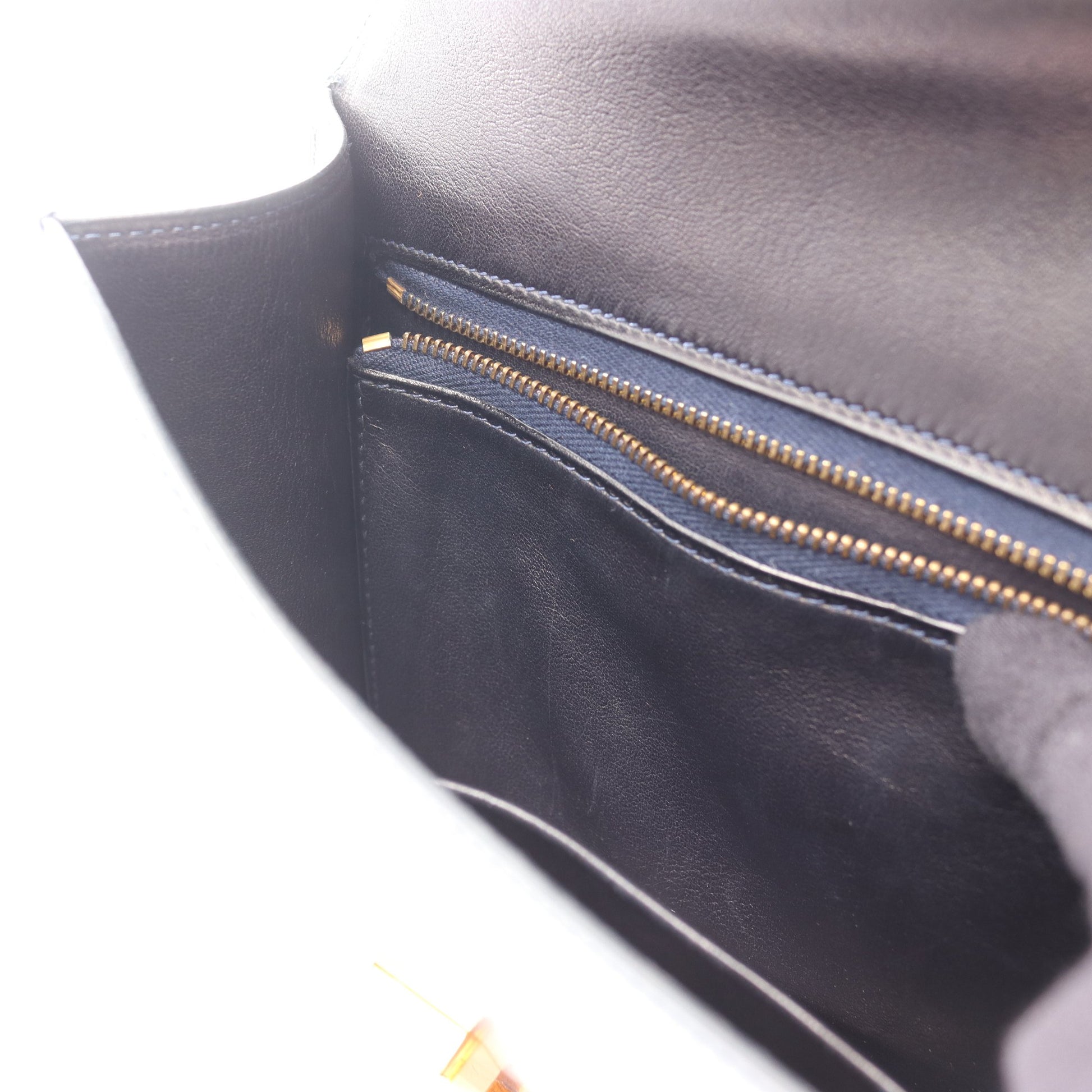 コンスタンス23 ブルーネイビー ショルダーバッグ ボックスカーフ ネイビー ゴールド金具 ○I刻印 エルメス バッグ HERMES