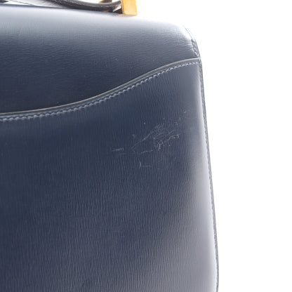 コンスタンス23 ブルーネイビー ショルダーバッグ ボックスカーフ ネイビー ゴールド金具 ○I刻印 エルメス バッグ HERMES