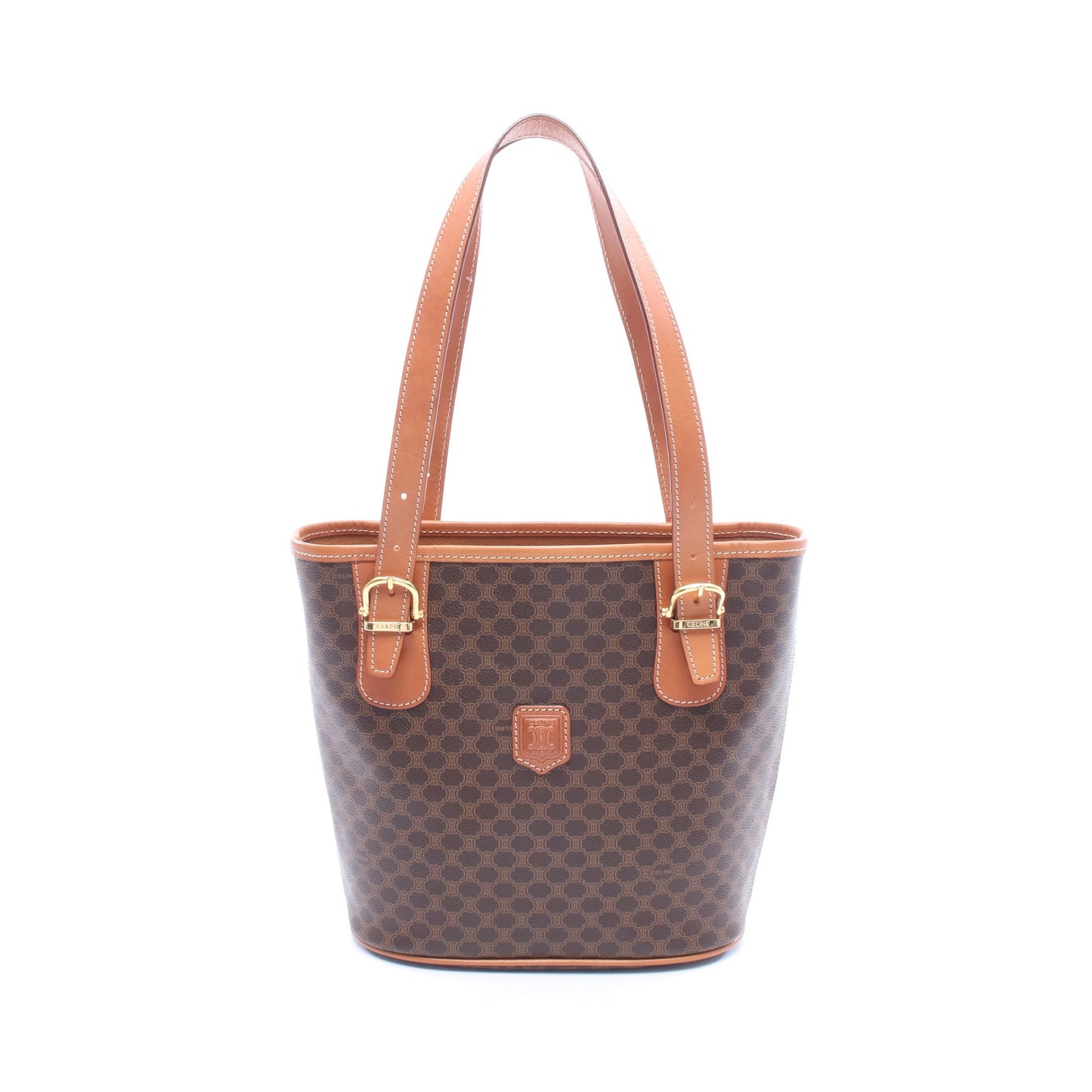 マカダム ショルダーバッグ トートバッグ PVC レザー ダークブラウン ブラウン セリーヌ バッグ CELINE