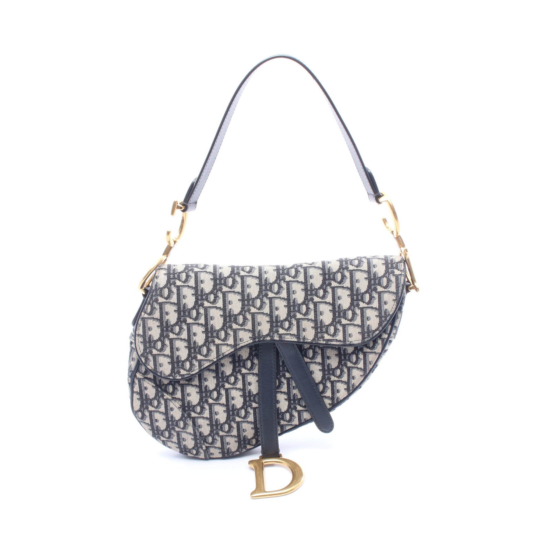 SADDLE サドル オブリーク ハンドバッグ キャンバス レザー ネイビー ベージュ クリスチャンディオール バッグ Christian Dior