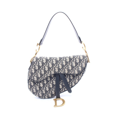 SADDLE サドル オブリーク ハンドバッグ キャンバス レザー ネイビー ベージュ クリスチャンディオール バッグ Christian Dior