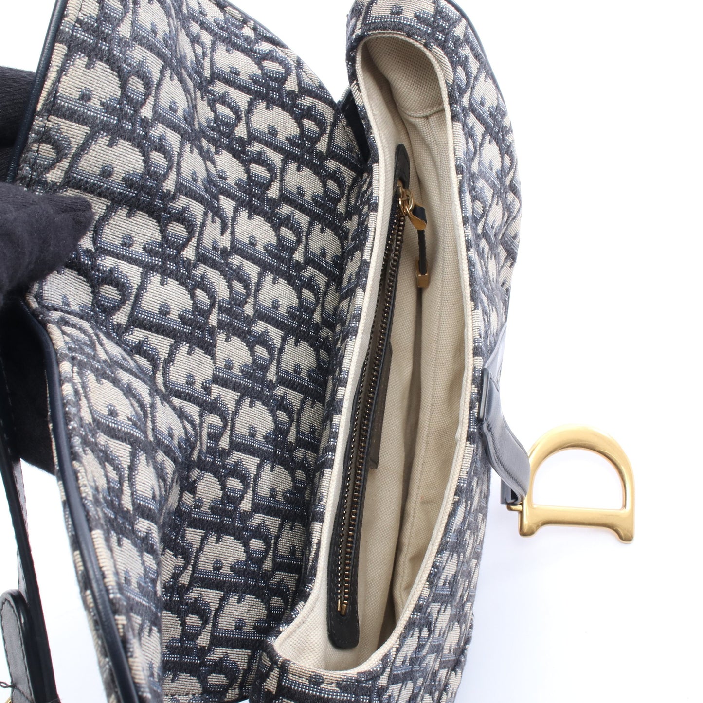 SADDLE サドル オブリーク ハンドバッグ キャンバス レザー ネイビー ベージュ クリスチャンディオール バッグ Christian Dior