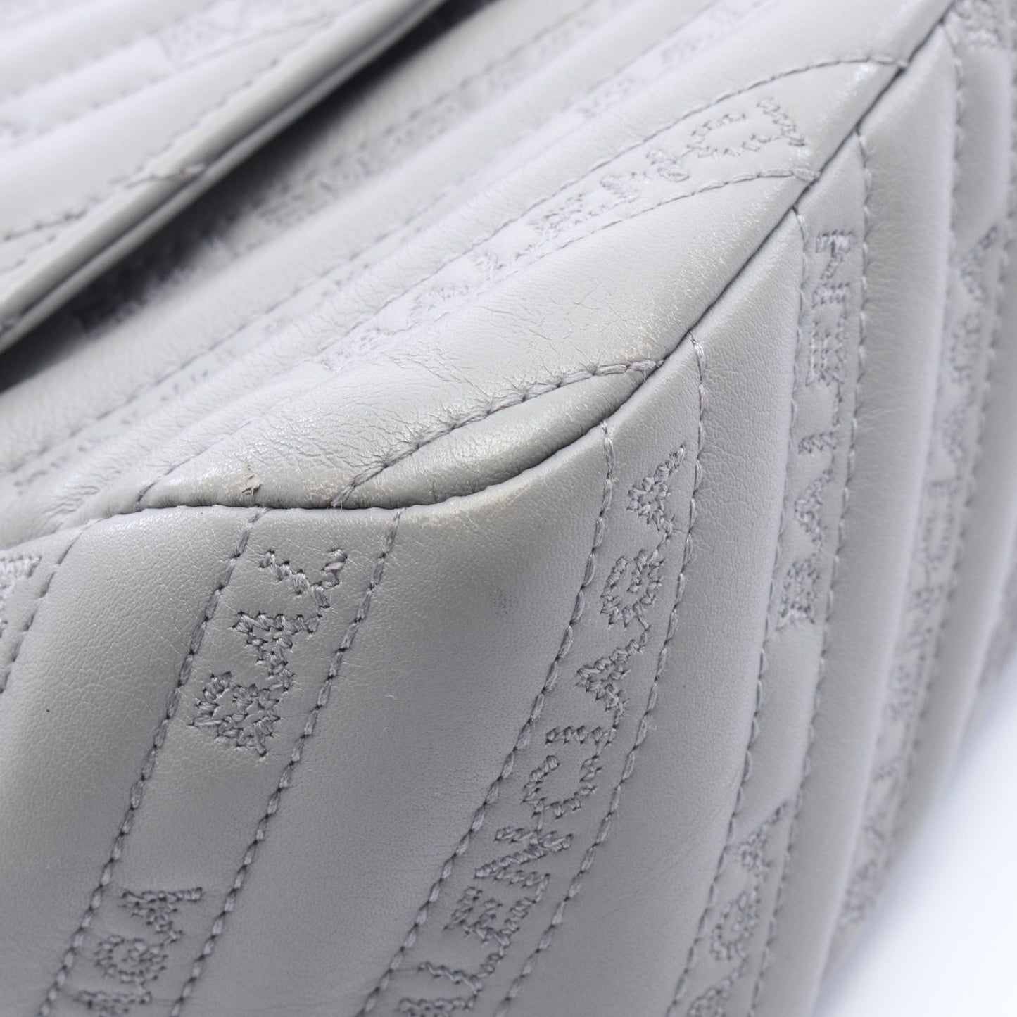 BBラウンド チェーンショルダーバッグ レザー グレー バレンシアガ バッグ BALENCIAGA
