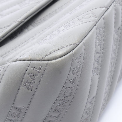 BBラウンド チェーンショルダーバッグ レザー グレー バレンシアガ バッグ BALENCIAGA
