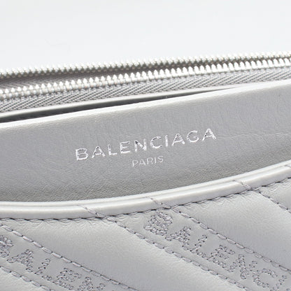 BBラウンド チェーンショルダーバッグ レザー グレー バレンシアガ バッグ BALENCIAGA