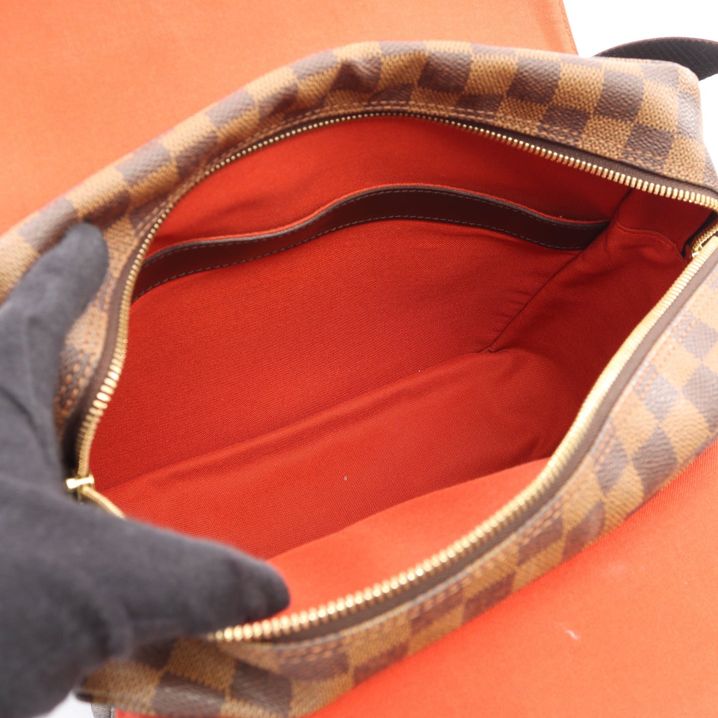 ナヴィグリオ ダミエエベヌ ショルダーバッグ PVC レザー ブラウン ルイヴィトン バッグ LOUIS VUITTON