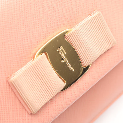 ポシェット ヴァラ リボン チェーンショルダーバッグ レザー ピンク サルヴァトーレフェラガモ バッグ Salvatore Ferragamo