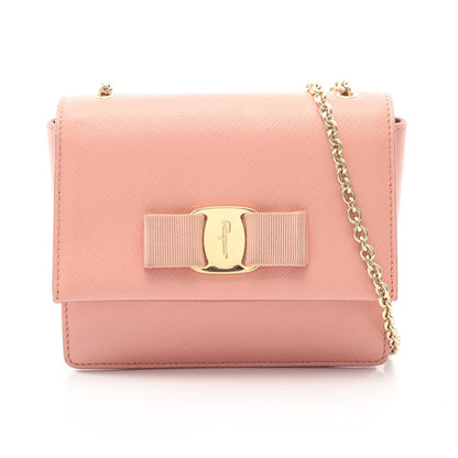 ポシェット ヴァラ リボン チェーンショルダーバッグ レザー ピンク サルヴァトーレフェラガモ バッグ Salvatore Ferragamo