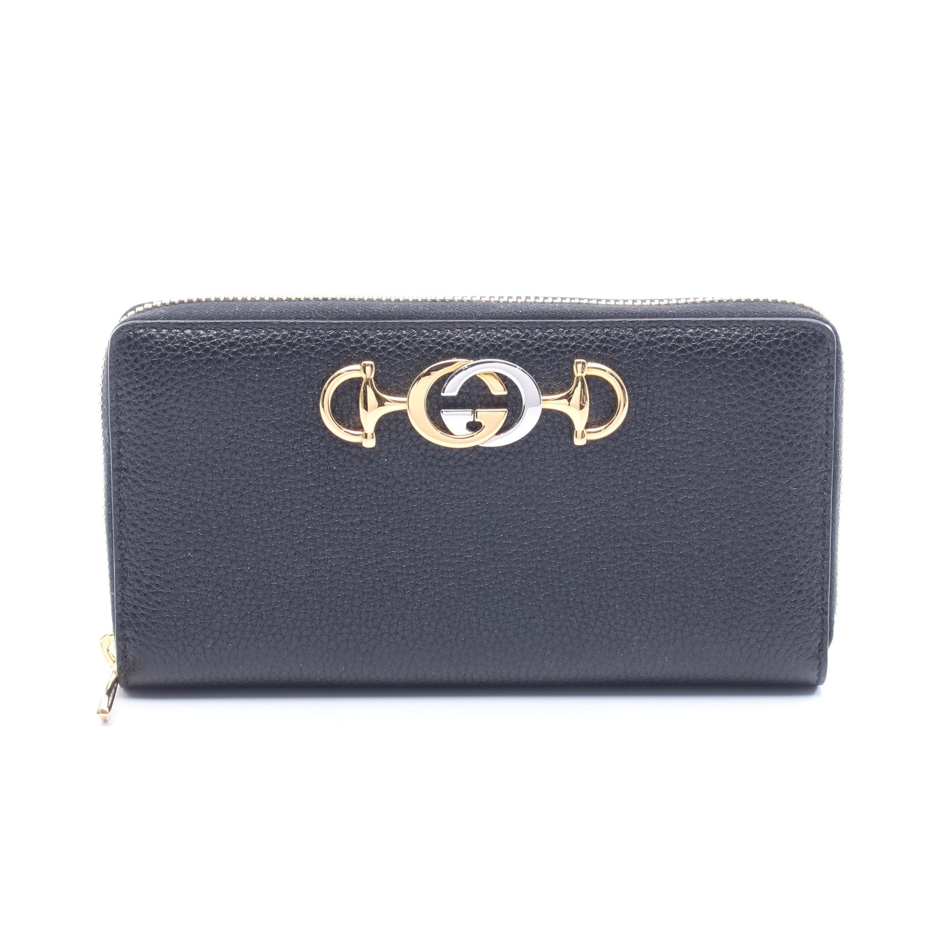ズゥミ ラウンドファスナー長財布 レザー ブラック グッチ 財布・小物 GUCCI