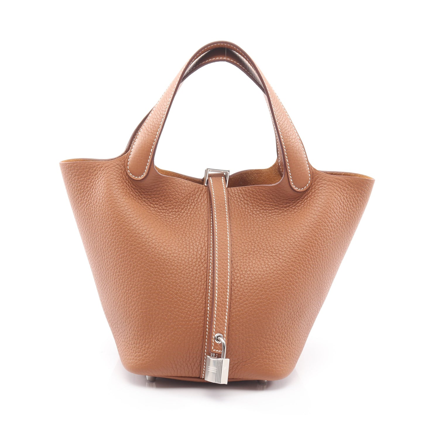 ピコタンロックPM ゴールド ハンドバッグ トリヨンクレマンス ブラウン シルバー金具 K刻印 エルメス バッグ HERMES