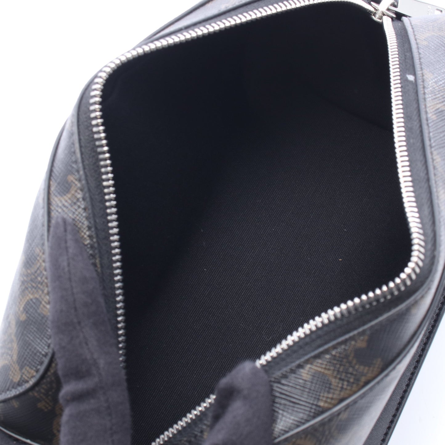 トリオンフ ショルダーバッグ PVC レザー ブラック ブラウン セリーヌ バッグ CELINE