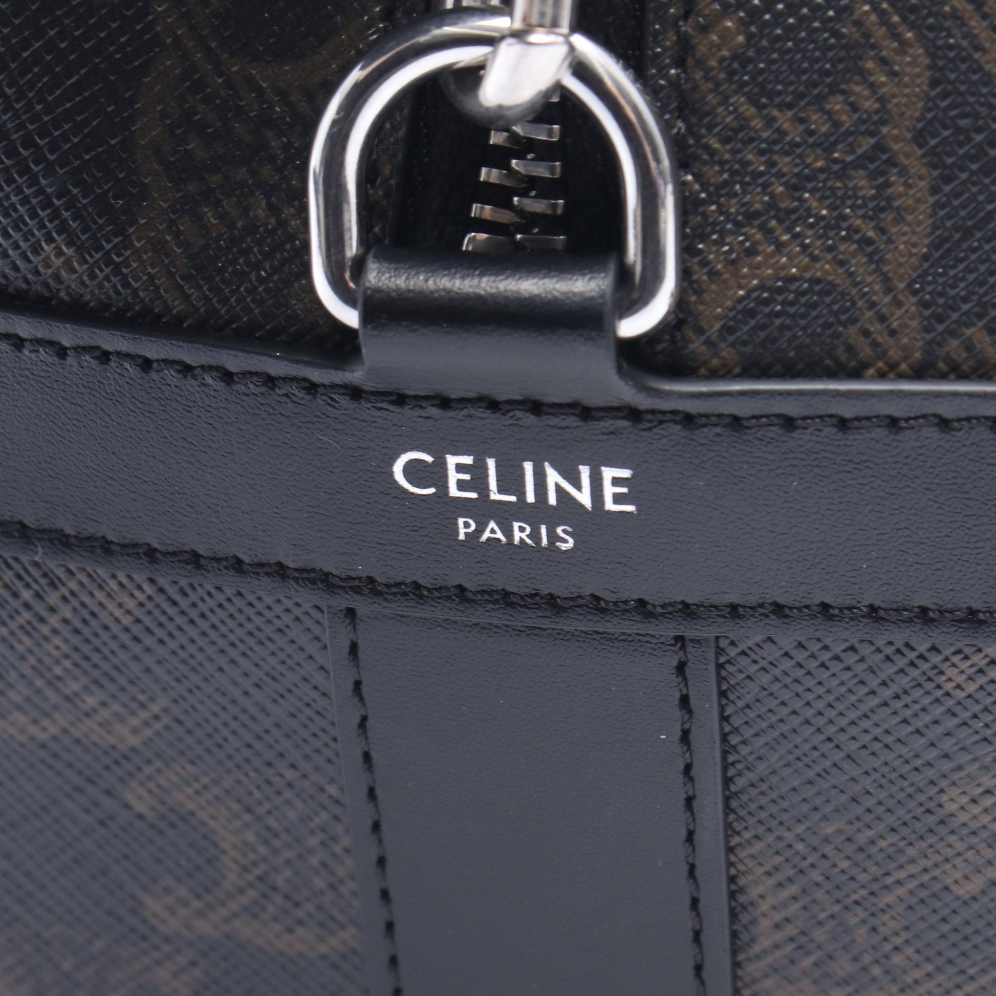 トリオンフ ショルダーバッグ PVC レザー ブラック ブラウン セリーヌ バッグ CELINE