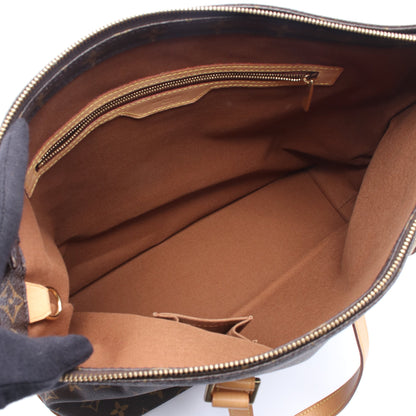 カバメゾ モノグラム ショルダーバッグ トートバッグ PVC レザー ブラウン ルイヴィトン バッグ LOUIS VUITTON