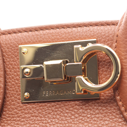 THE STUDIO21 2WAY ハンドバッグ レザー ブラウン フェラガモスポーツ バッグ Salvatore Ferragamo SPORT