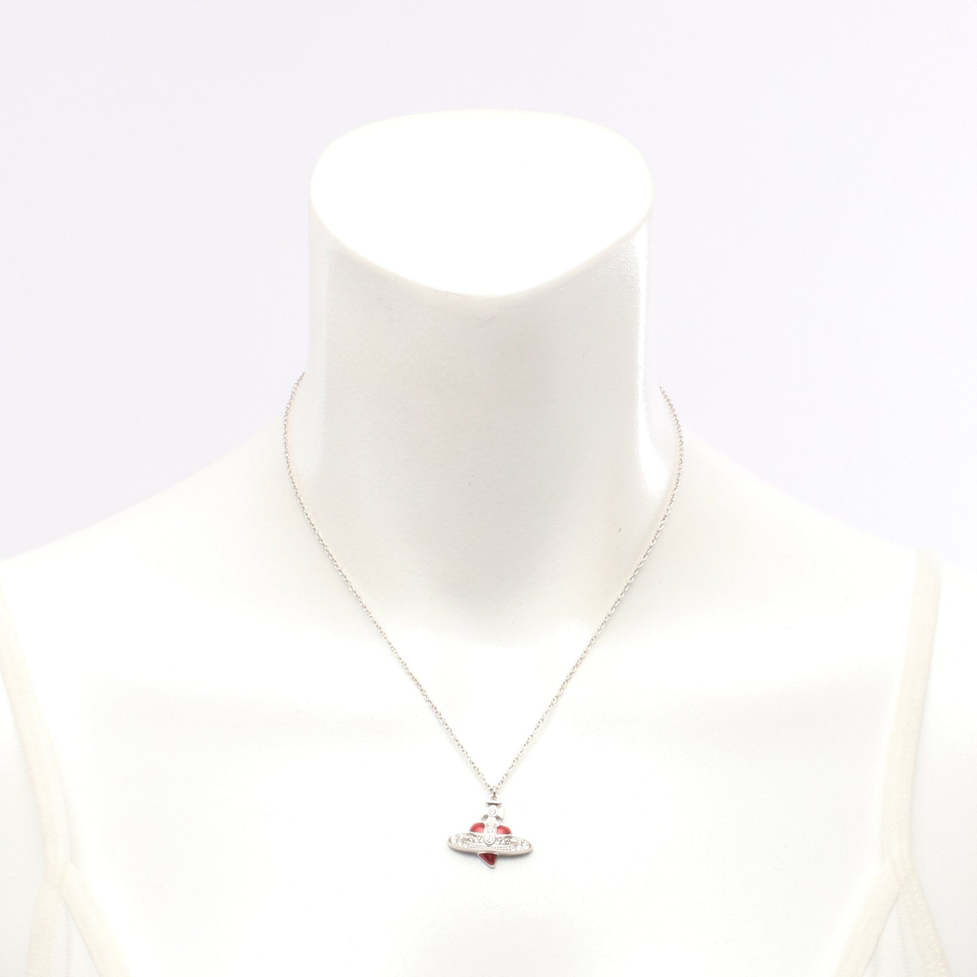 DIAMANTE HEART ネックレス ラインストーン シルバー レッド クリア ヴィヴィアンウエストウッド アクセサリー Vivienne Westwood