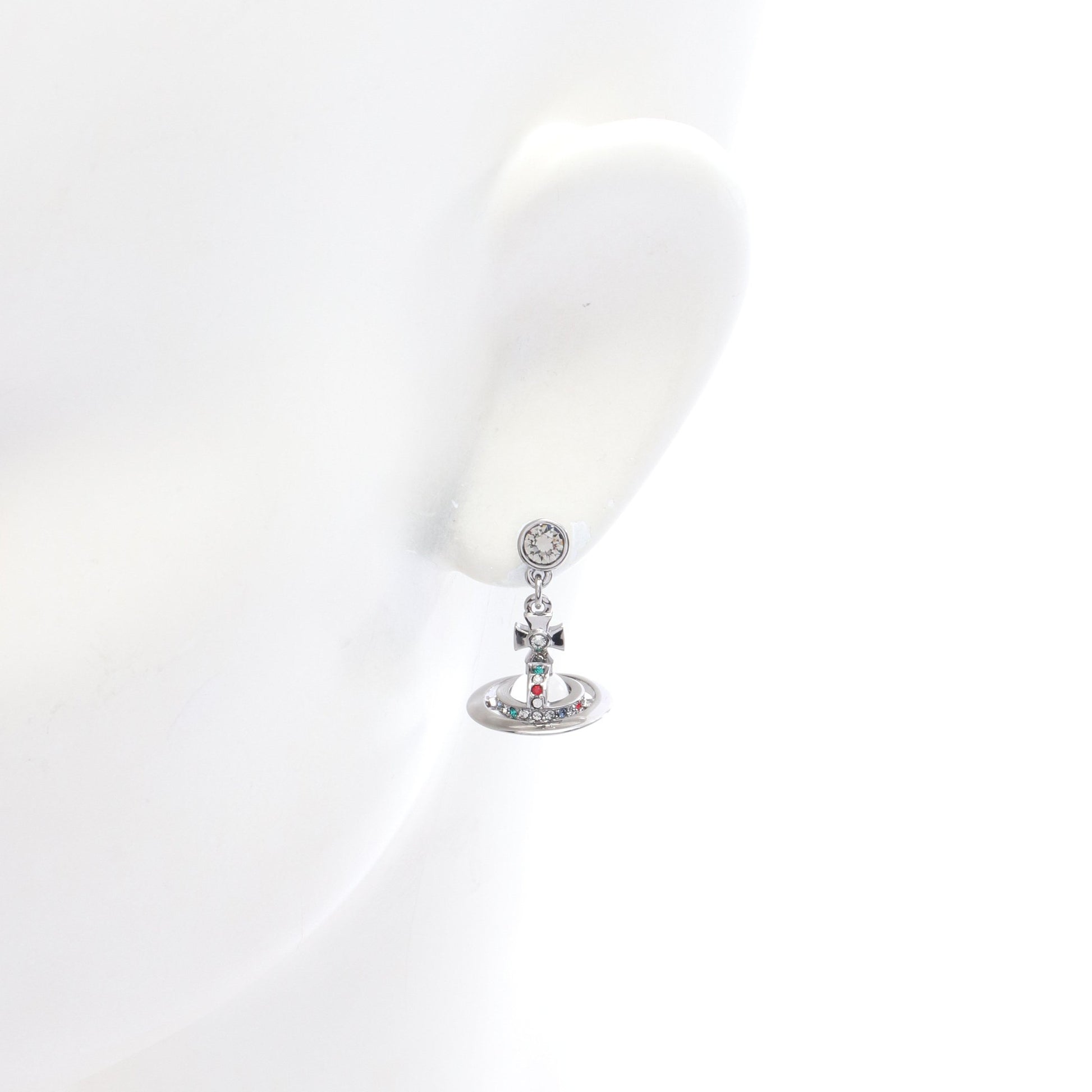 NEW PETITE ORB RUTH ピアス ラインストーン シルバー マルチカラー ヴィヴィアンウエストウッド アクセサリー Vivienne Westwood